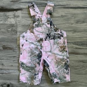 Baby pink camo overalls